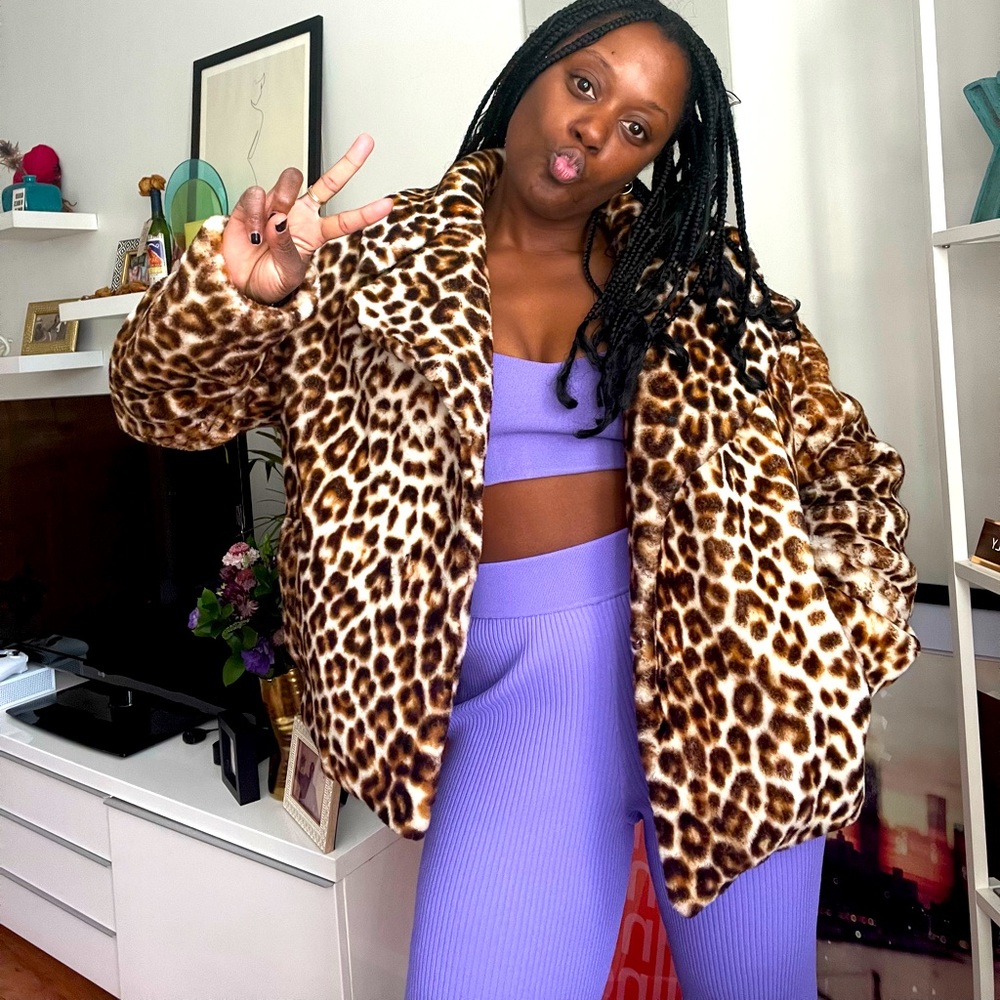 Shearling leopard coat